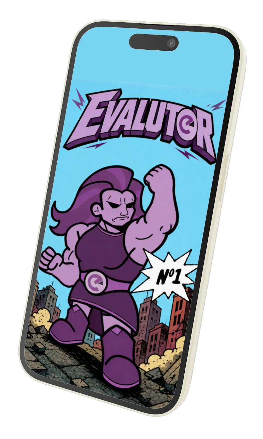 Interface Evalutor avec personnage mascotte